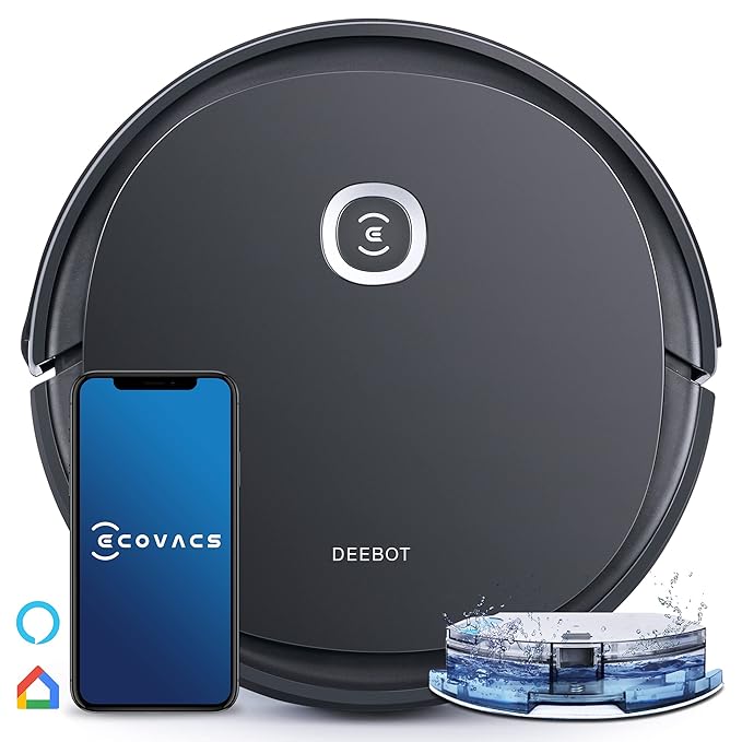 ECOVACS DEEBOT U2 Pro Robotic Vacuum Cleaner and OZMO Mopping,Large Dust Bin & Water Tank with