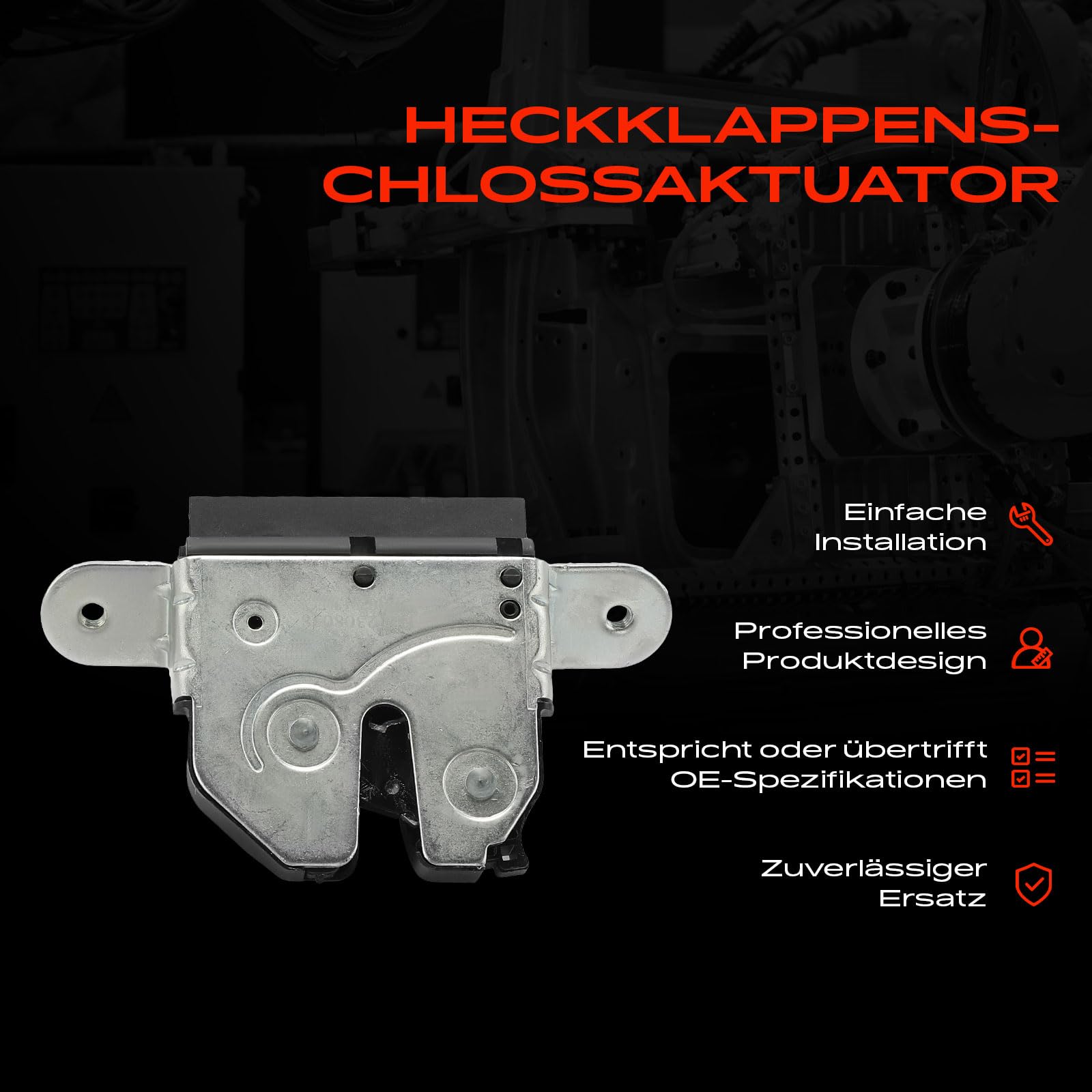 Frankberg Heckklappenschloss 4-Polig Kompatibel mit Bravo II 198 Schrägheck 2006-2016 Delta III 844 Schrägheck 2008-2014 Replace# 55702917