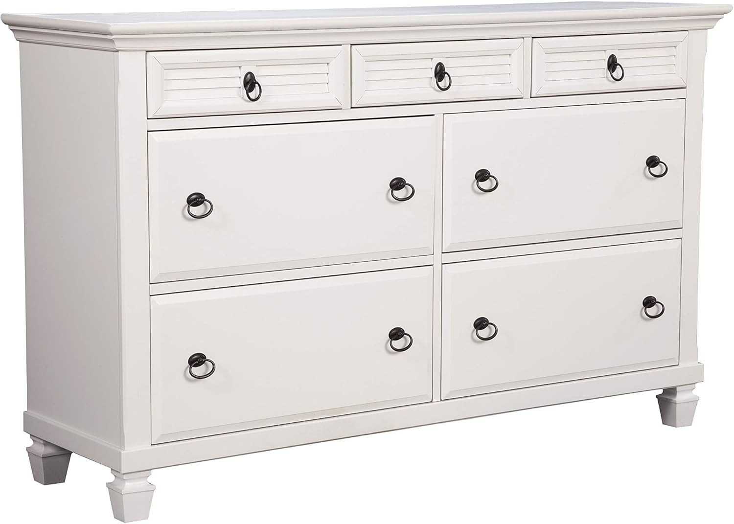 Winchester 7-Drawer Pine Dresser, White