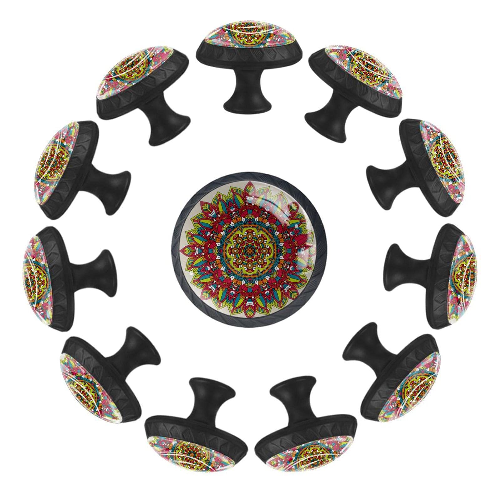 Boutons de tiroir ronds mandala 35 mm Hipple en lot de 12