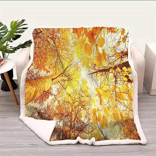 Cobijas Calientes para Invierno - Manta de viaje decorativa con diseño de hojas de arce para sofá, dormitorio, tamaño de bebé, 39 x 47 pulgadas