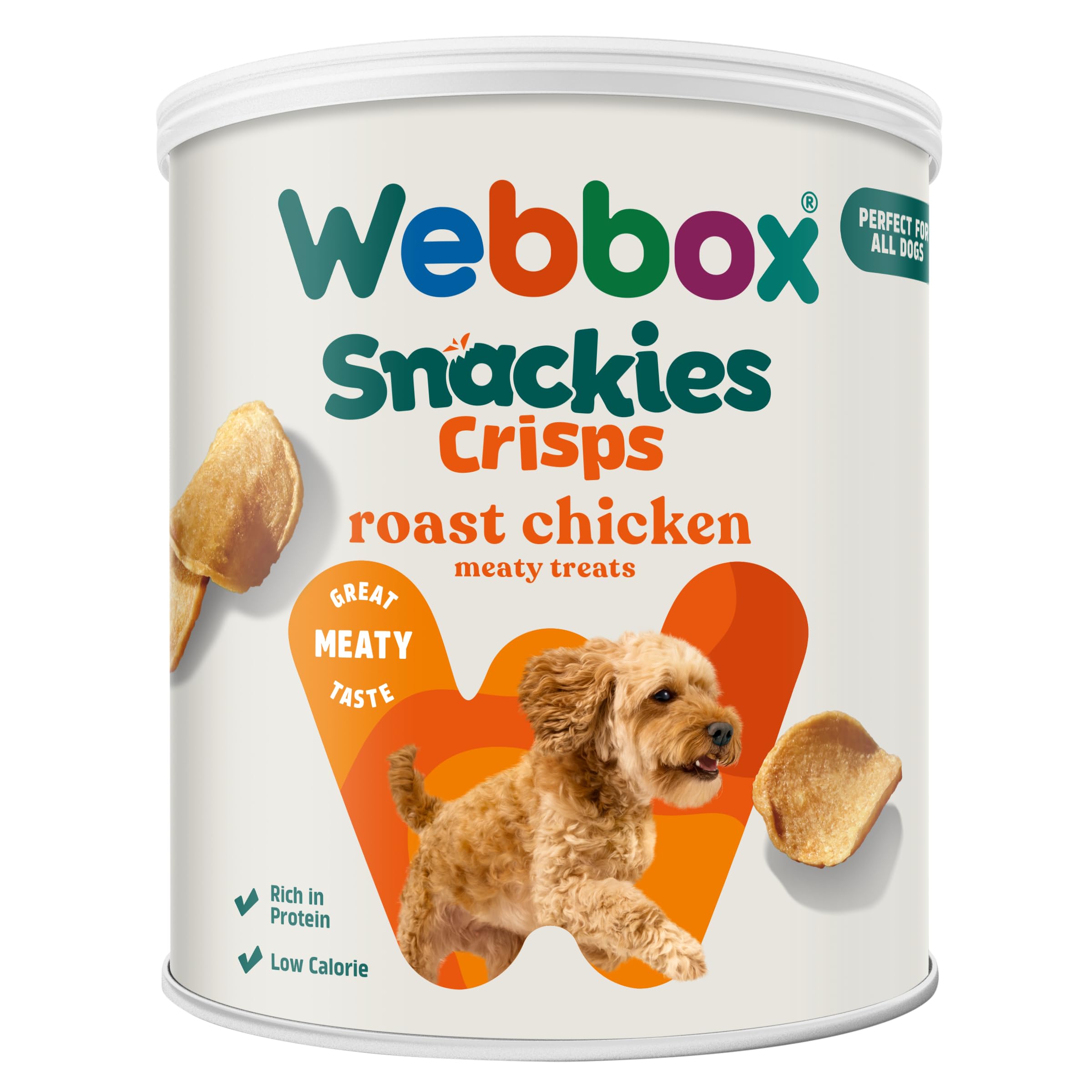 Webbox Snackies Crisps Dog Treats, Roast Chicken - Rich in Protein, Low Fat, Grain Free (12 x 35g Tubs), 35 g (Pack of 12)