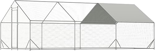 Acosure Jaula de metal grande de alambre galvanizado hexagonal sumergida de plástico, con cubierta extraíble impermeable y anti-ultravioleta,