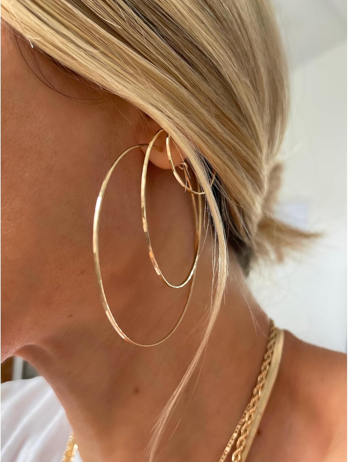 James Michelle Jewelry: Hoop Earrings for Women – 3-Year Color Guarantee – Waterproof, Non-Tarnish, Hypoallergenic, Gold PVD Coated – Perfect for Beach, Weddings, Gifts – Small to Large Sizes