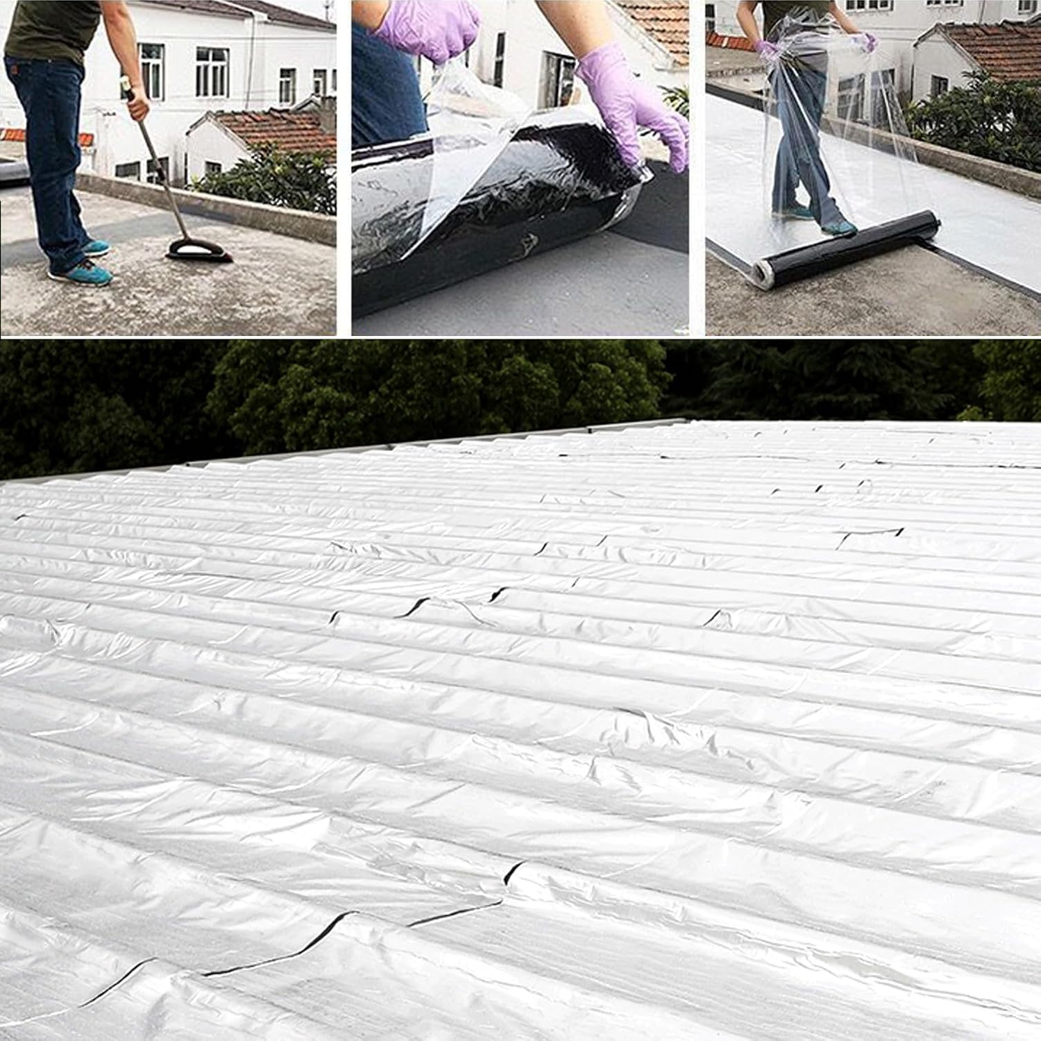 Self-Adhesive Bitumen Tape for Roof Repair, Butyl Waterproof Tape for Pipe/Metal/RV Awning/Roof Leak/Window Seal/Boat, Various Widths (13in x 9.8ft (W x L))
