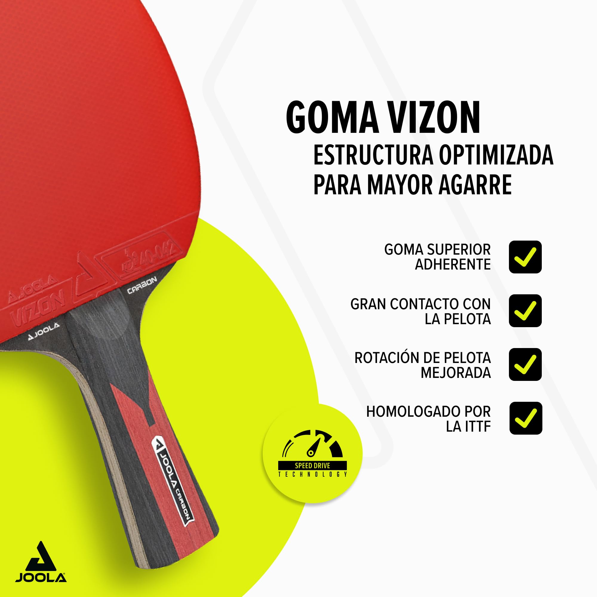 JOOLA Carbon Raqueta de Ping Pong Profesional, para Jugadores avanzados - Tecnología Carbowood