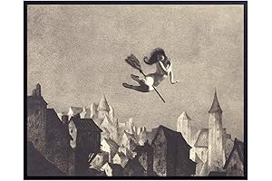 Flying Witch Decor: Captivating Gothic Wall Art for Witchcraft Enthusiasts