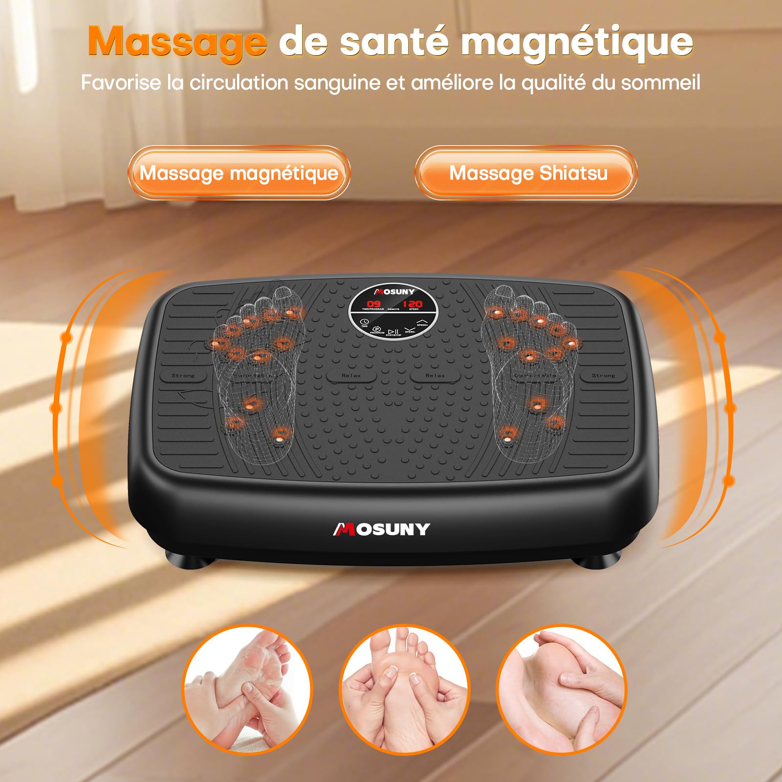 Plateforme Vibrante Perte de Poids, Plateforme Vibrante de Massage Lymphatique, Modèle 2026 Amélioré à Double Moteur Plaque Vibrante, Capacité de 204 kg, 1 à 120 Niveaux