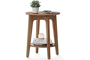 VASAGLE Round End Table for Small Spaces - Bedroom Nightstand