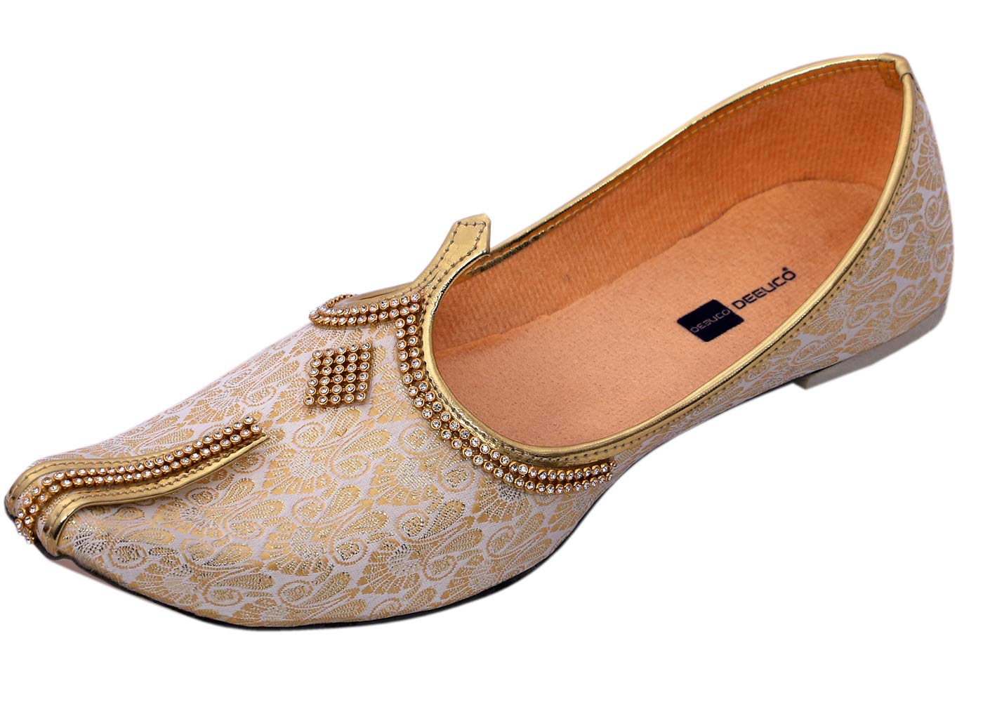Men's Ethnic Premium Cream and Golden Wedding and Sherwani Jutti (Mojari)-image-44