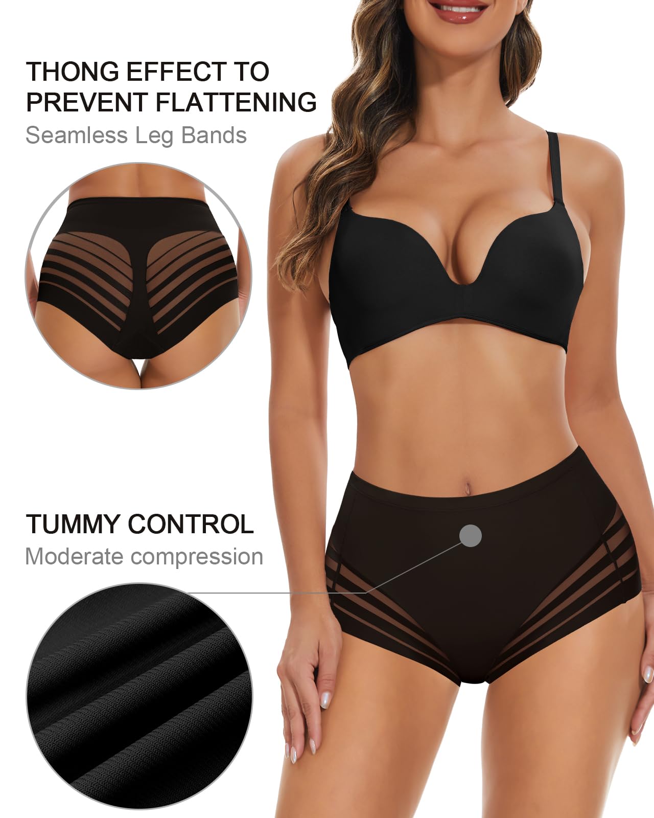 Shape Bauchweg Unterhose Damen Mittlerer Taille Shapewear Miederhose Slips Sexy Miederpants Damen Nahtlose Shaping Unterwäsche