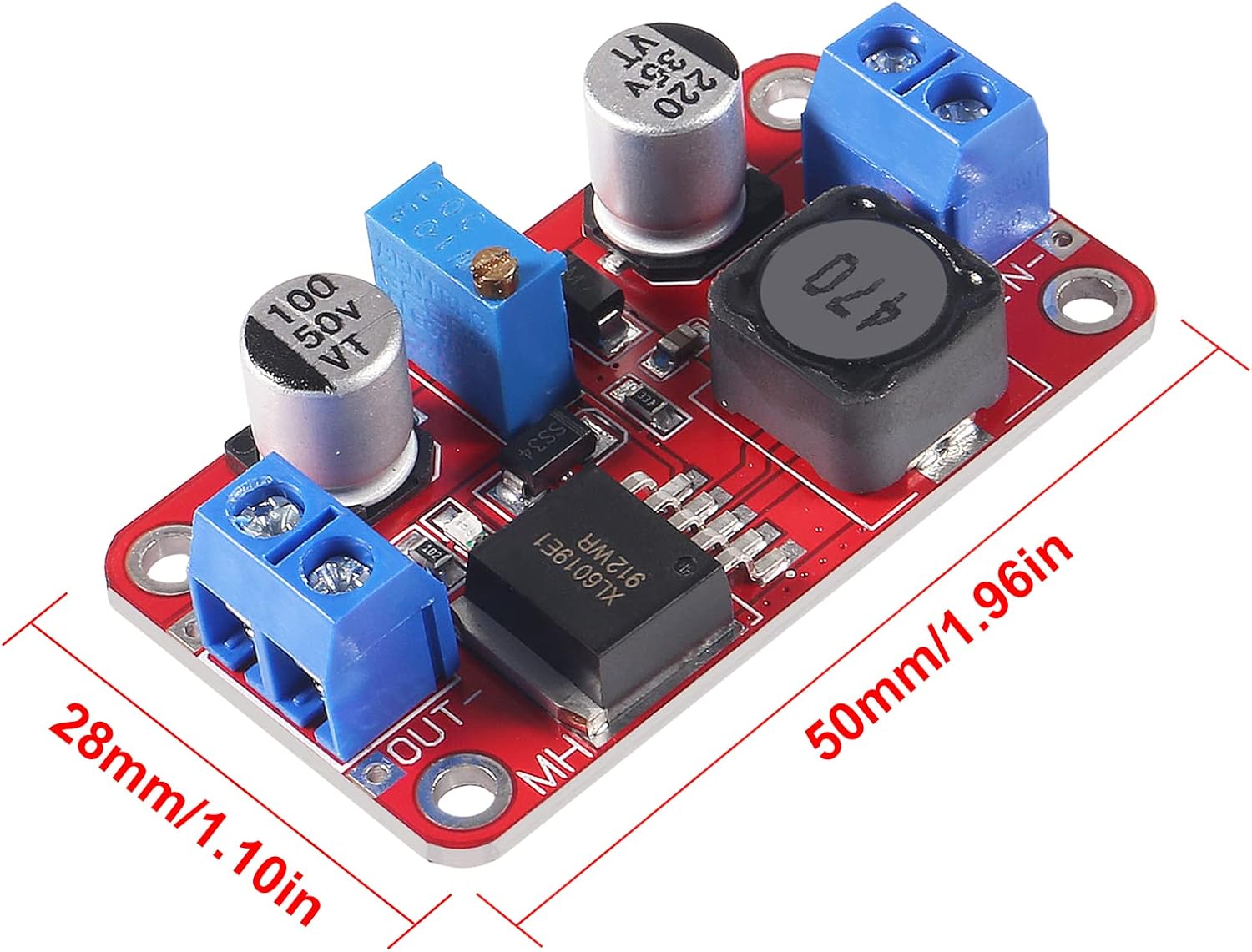 QCCAN XL6019 module with dimensions labeled