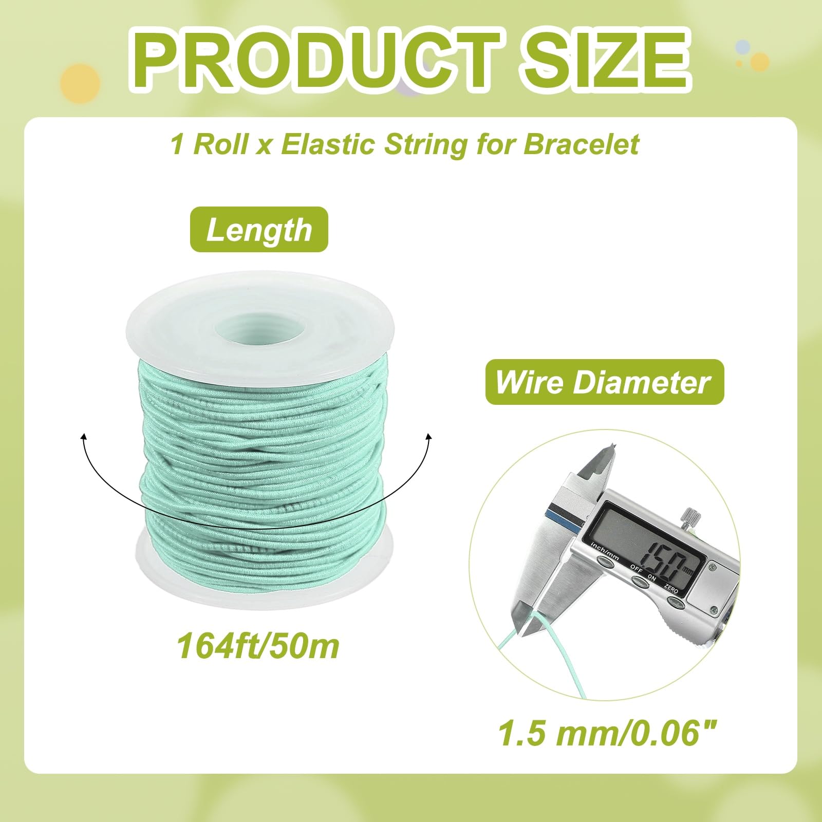 PATIKIL Elastic String for Bracelet 164 Ft/50 Meter Length 1.5 mm Dia - Image 2