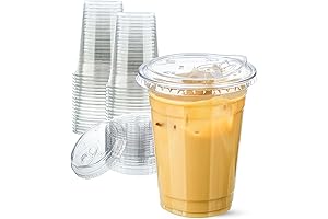 Clear Plastic Cups with Sip Lids 16oz