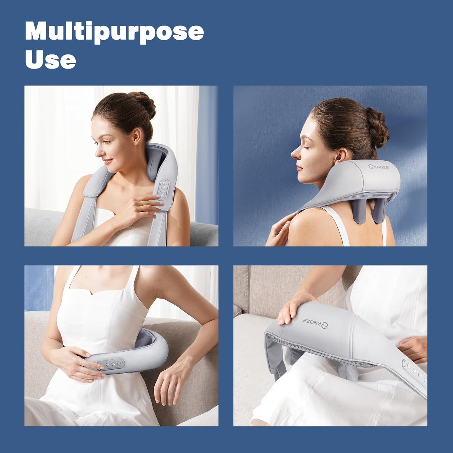 Dhivitya Neck and Back Massager with Heating, Body Massager for Body Aches and Pains Relief, Electric 5D Cervical Massage Machine for Deep Tissue Neck, Back, Shoulders, Waist and Legs (Blue) Dhivitya Neck and Back Massager with Heating, Body Massager for Body Aches and Pains Relief, Electric 5D Cervical Massage Machine for Deep Tissue Neck, Back, Shoulders, Waist and Legs (Blue)