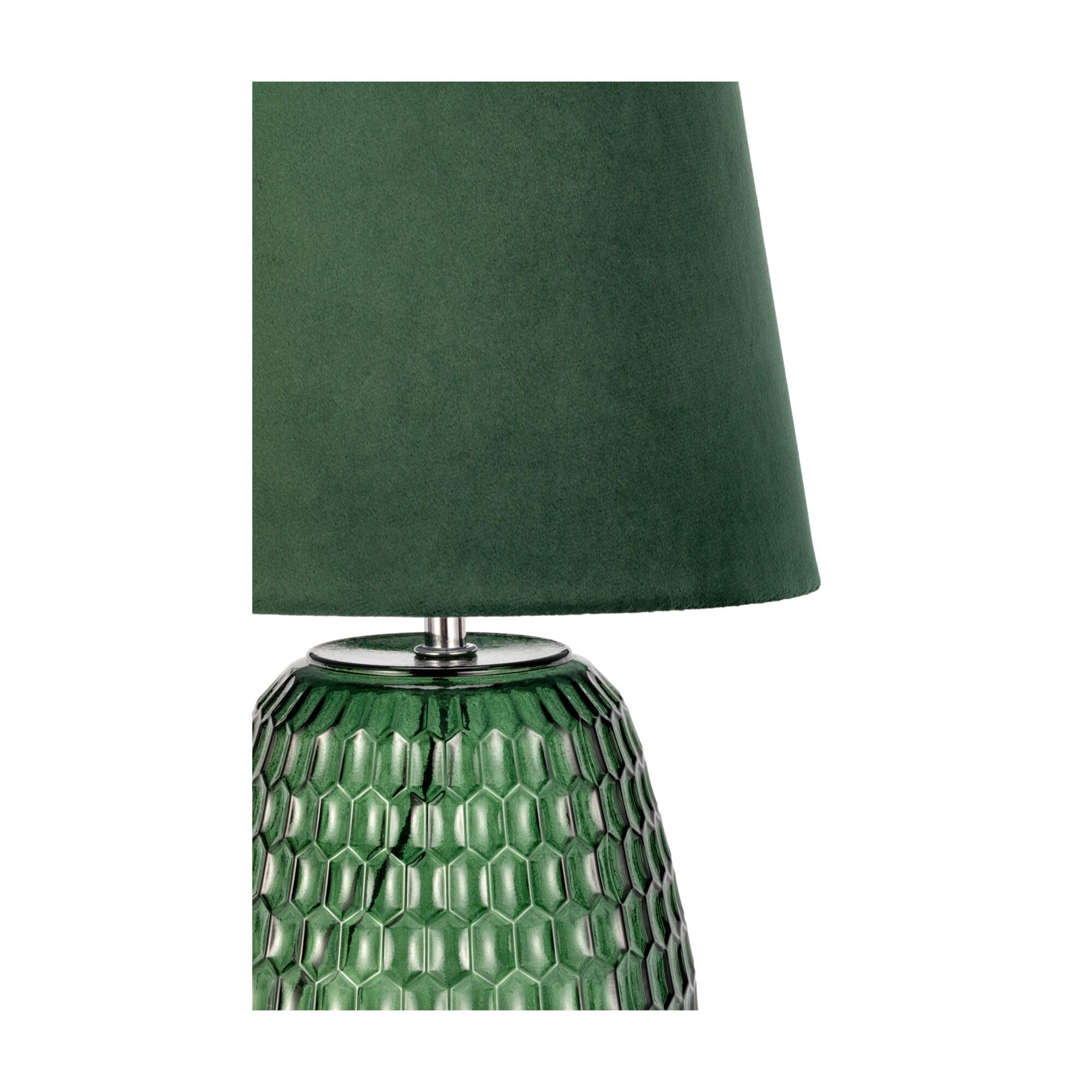 Pauleen Crystal Velours 48157 Paralume Velluto Lampada da Tavolo Max. 40W E14 Verde 230V Vetro/Tessuto