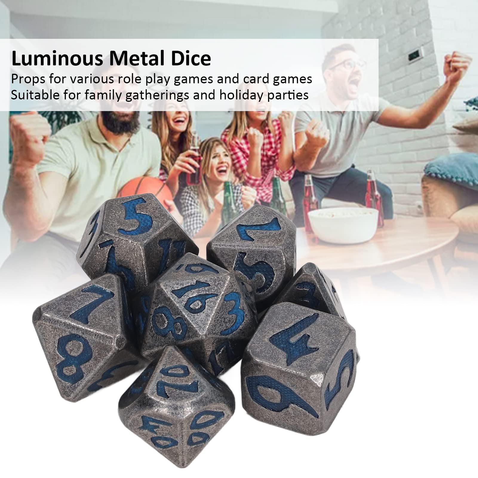 Mini Dés En Métal Bronze – 7 Pièces, 6 Mm, Boîte Porte-clés – Jeu De Rôle Portable