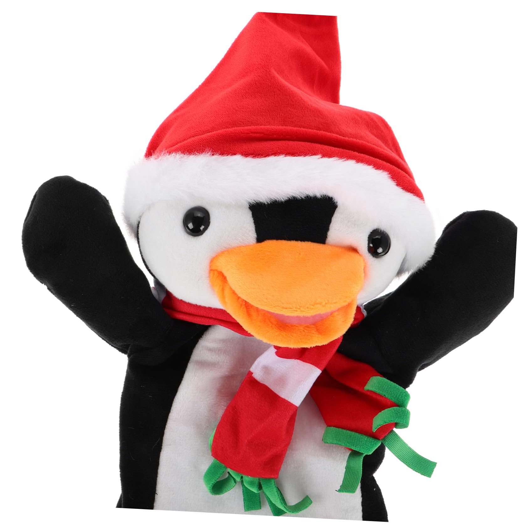 FRCOLOR 3 Piezas Marioneta de Mano Pingüino Navideño de Peluche para Interactivos Infantiles y Adultos Muñeco Animal Festivo para Historias y Actividades Familiares