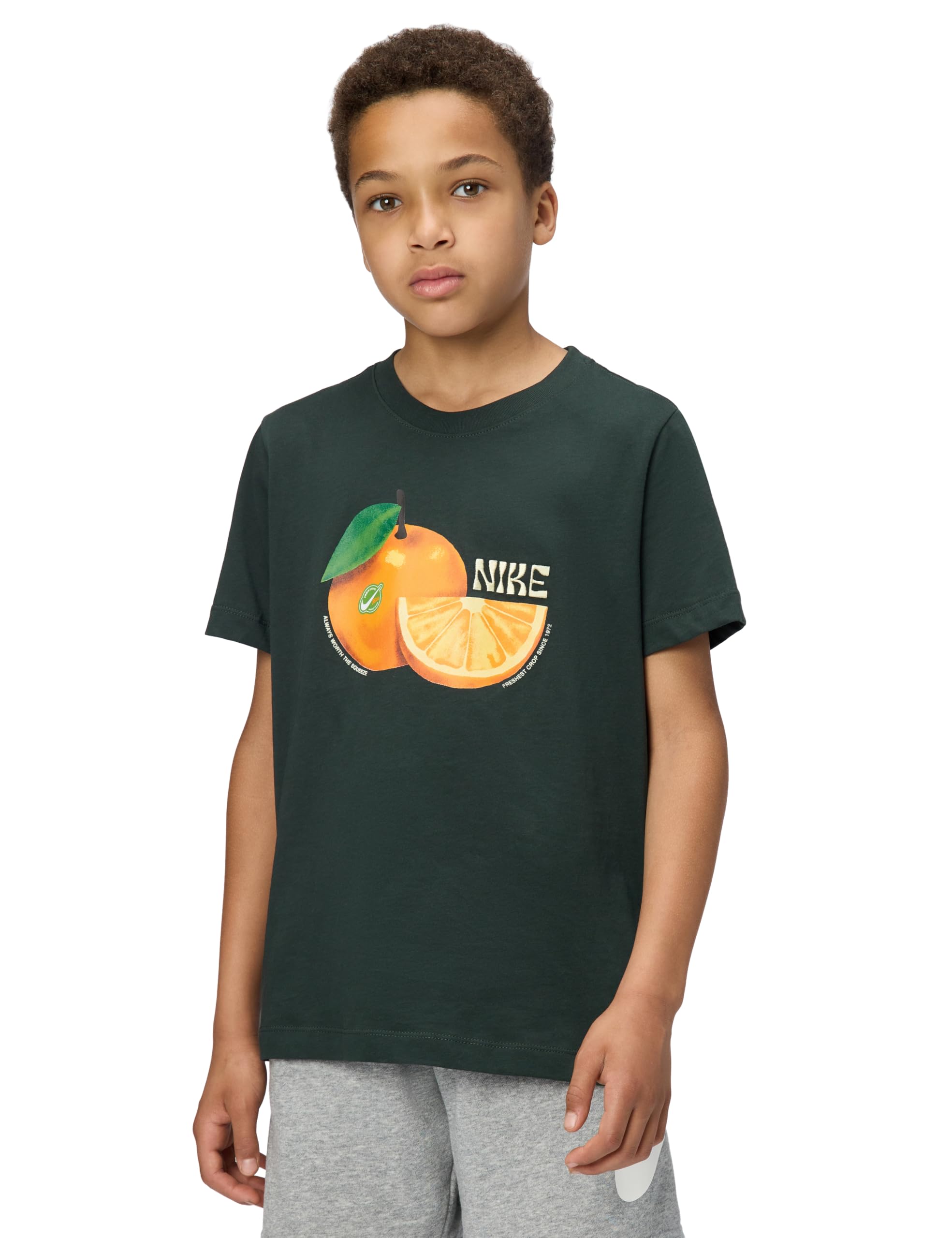 Nike Kids' NSW Tee Orange, Black Spruce, Large