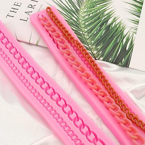 Miniatura 5 de 2 moldes de cadena para fondant, moldes de silicona de grado alimenticio de silicona para chicle de caramelo, pastelería, artesanía de azúcar,