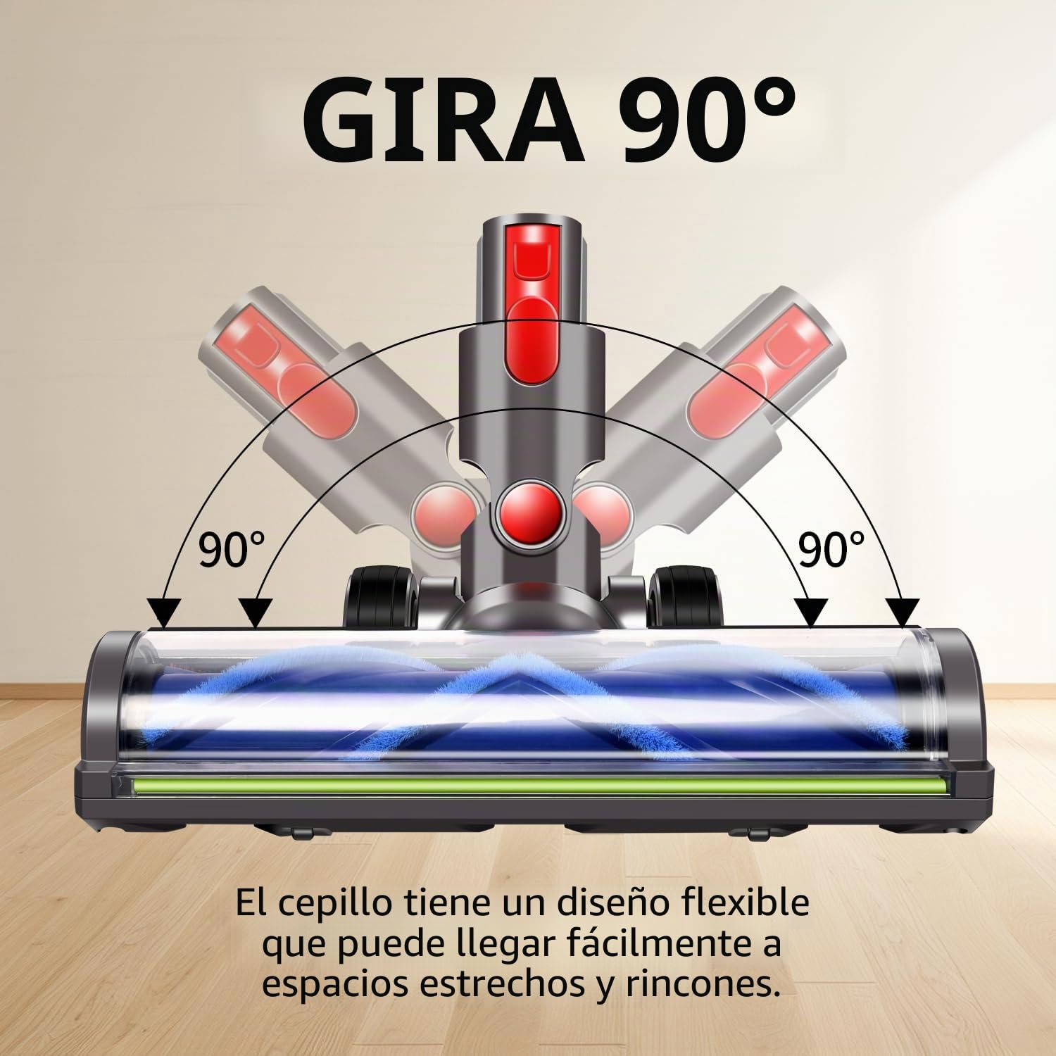 Cabezal de cepillo de repuesto compatible con Dyson V7 V8 V10 V11 V15 Gen5, cabezal de cepillo turbo con luz LED de gama completa, adecuado para suelos duros