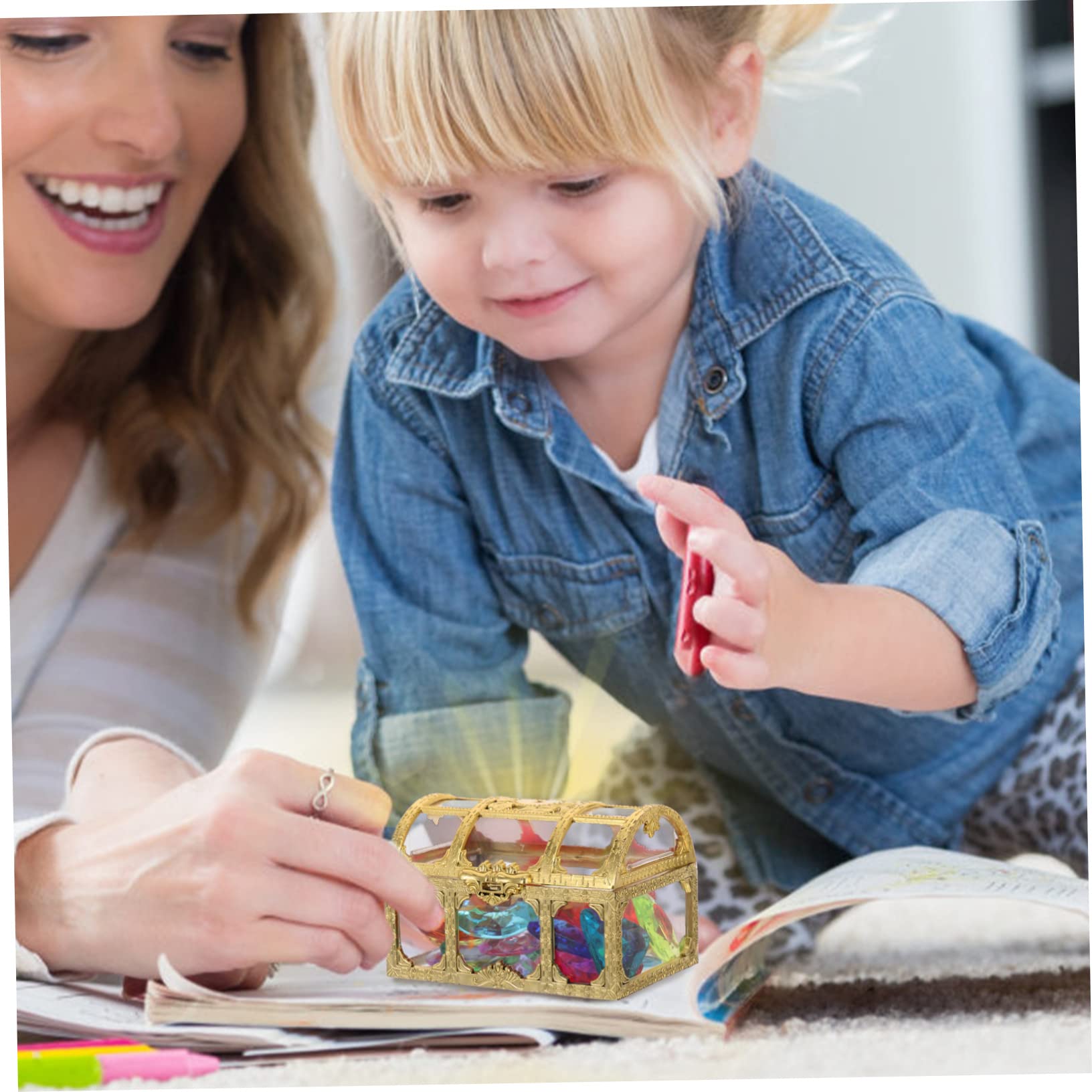 Toyvian 2 Sets Treasure Box Toys for Kids Storage Box Markers Toys for Classroom Decor