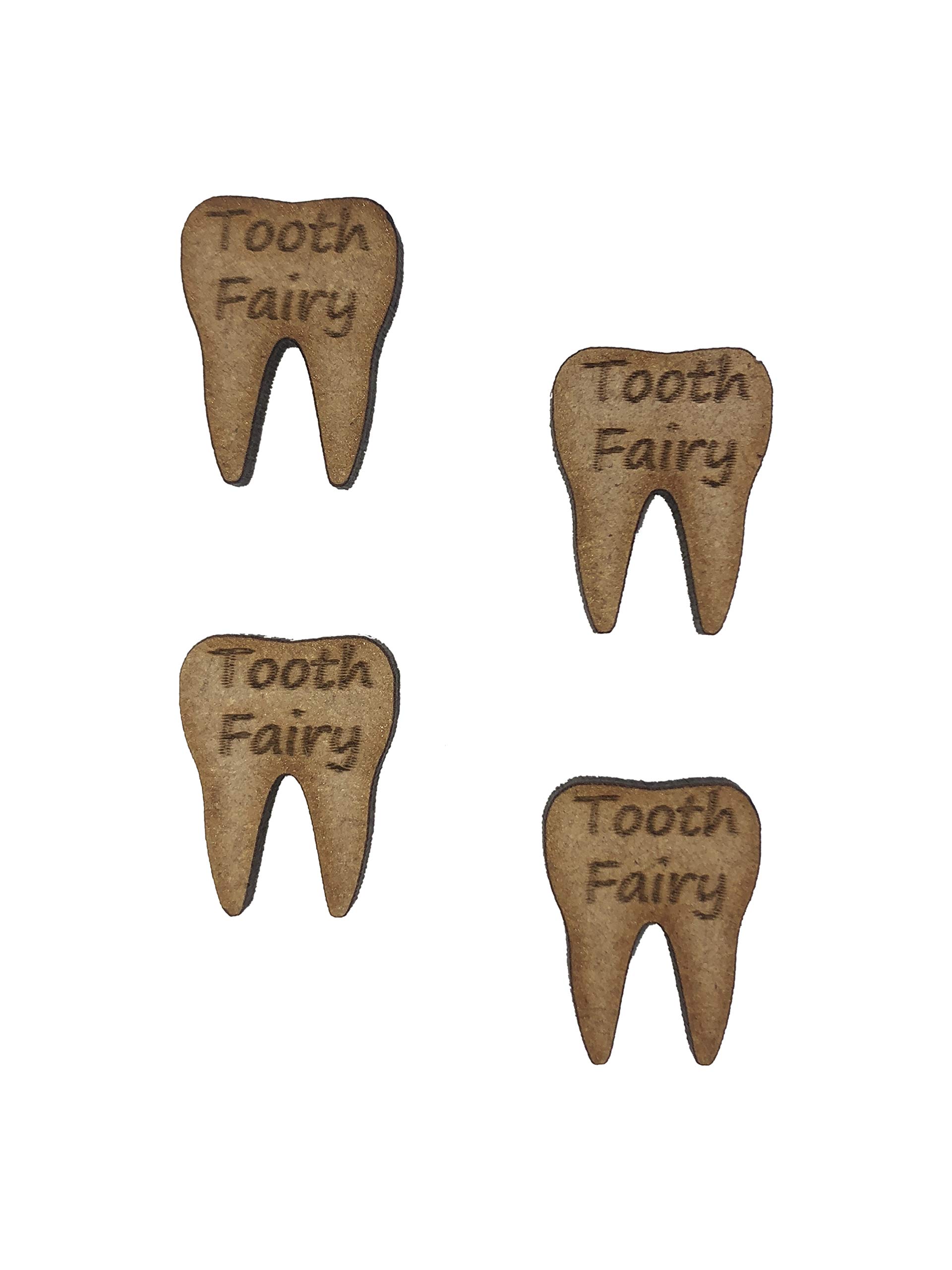 The Crafty Cow 20X Tooth Fairy Teeth 2Cm Wood Craft Embelishments Laser Cut Shape Mdf