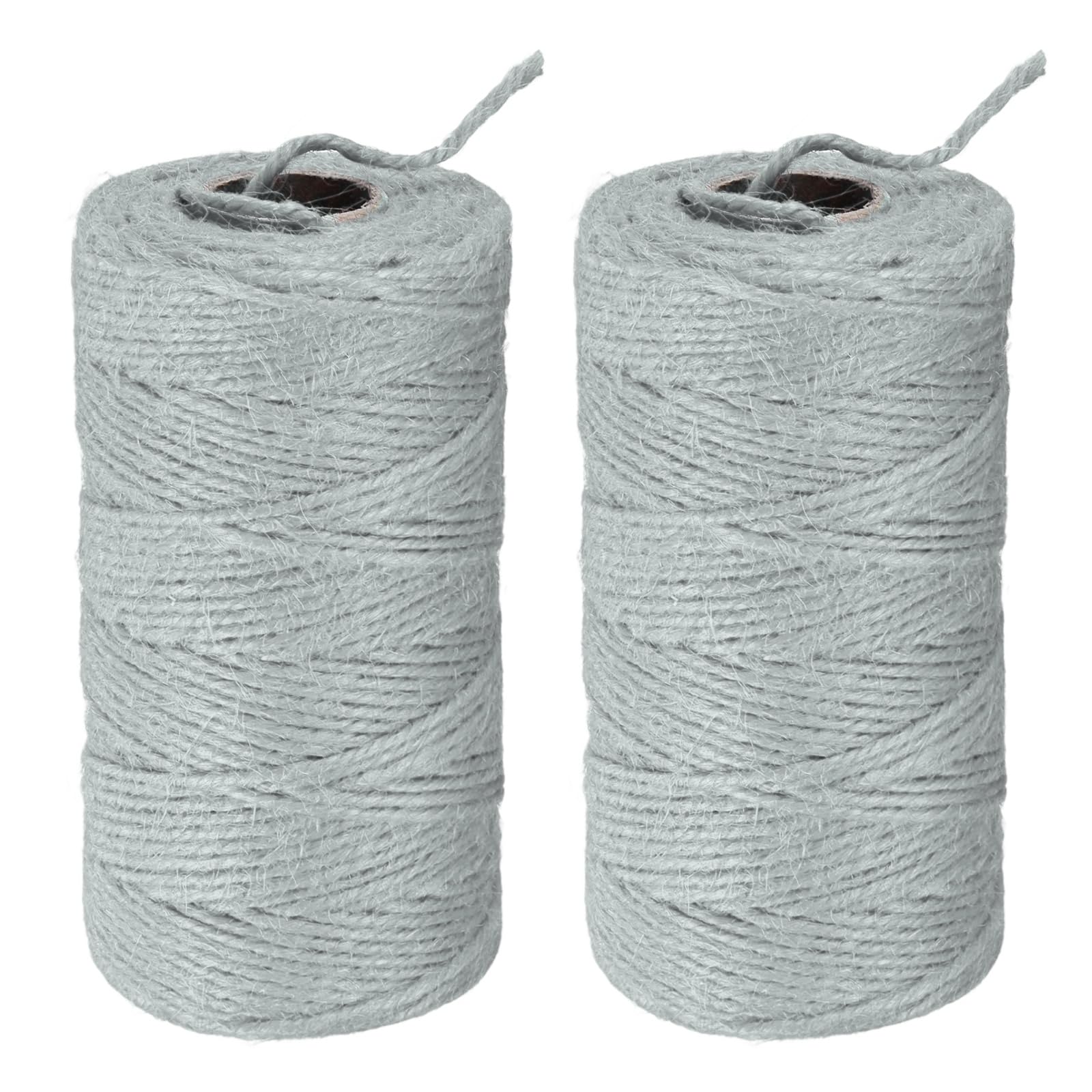 M METERXITY 2-Pack Jute Twine String 2mm x 328ft/100m, Gray