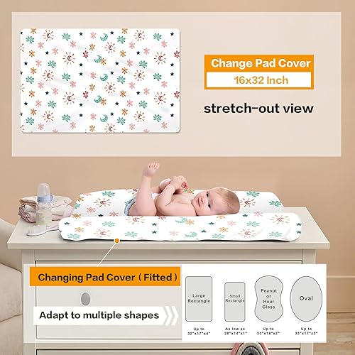 Miniatura 5 de Juego de ropa de cama personalizado para cuna de bebé, juego de 5 piezas para cuna de bebé, diseño de arco iris y diseño de arco iris, manta de bebé