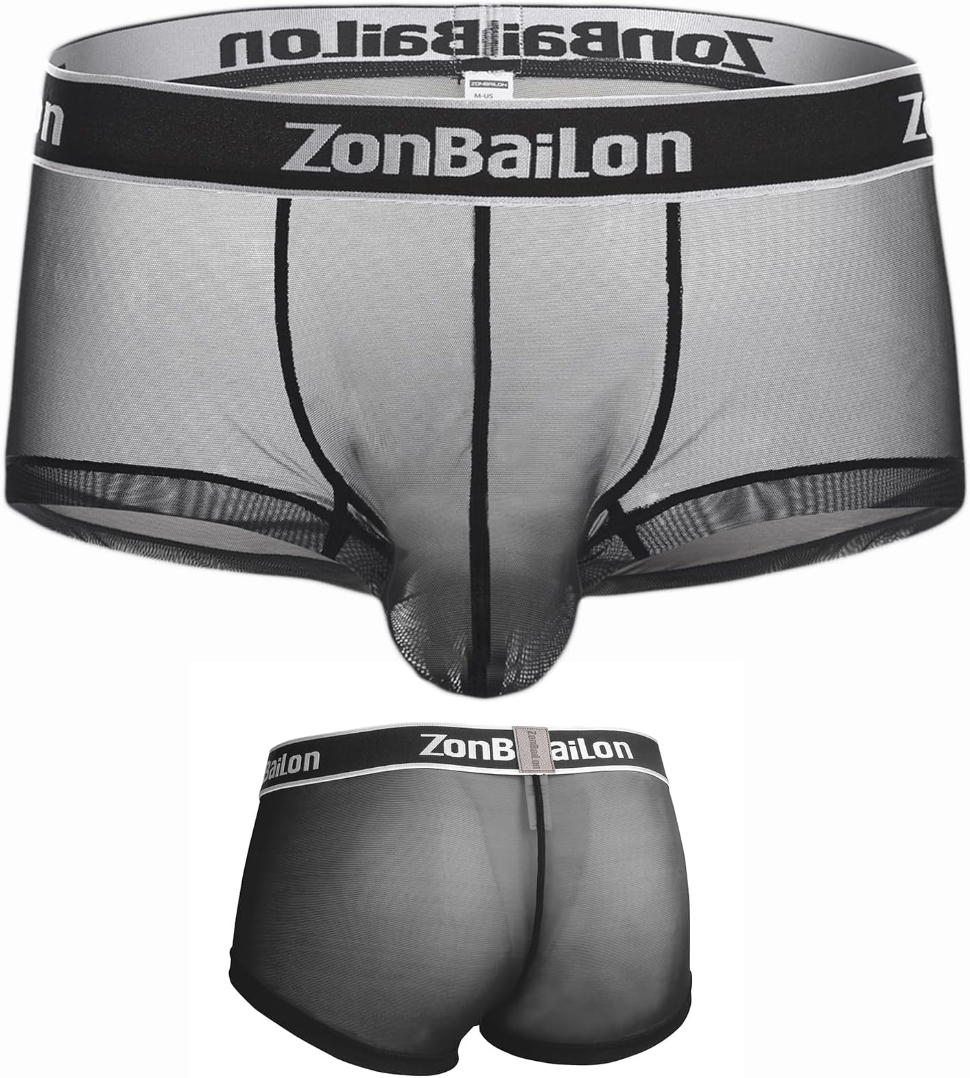 Mens Sexy Underwear See Through Silk Boxer Pouch Briefs Breathable Mesh Trunks Pack