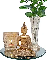 Buda Hindu Tibetano Porta Vela Vaso E Bandeja Decoração Sala