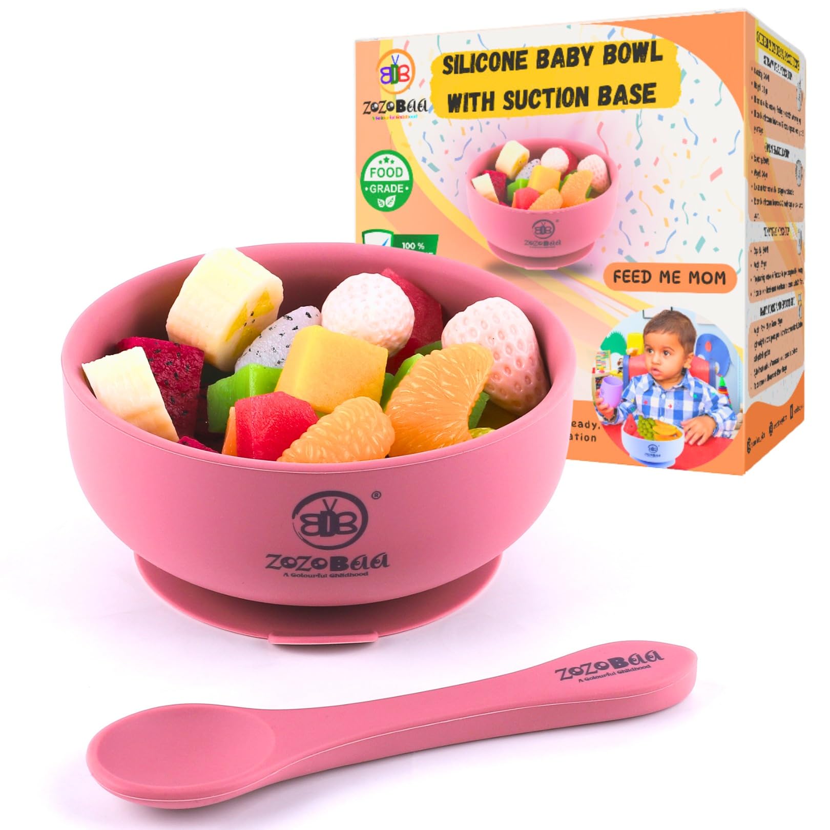 Silicone Baby Bowl | Extra Strong Suction Base, Non-Slip Design, 100% Food Grade BPA-Free Bowls for Babies & Toddlers |Training Essentials for BLW, First Stage Feeding | Dark Red-image-15