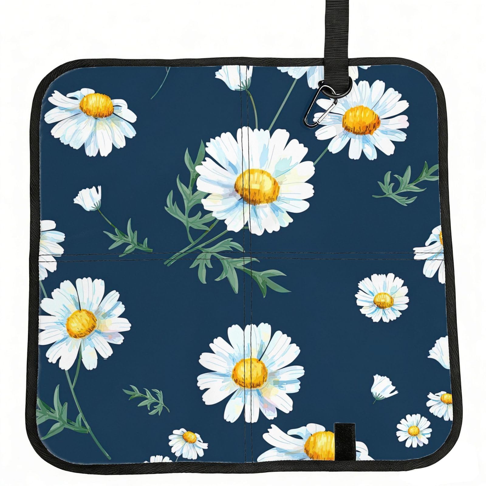 DIEzig daisy' Printed Compact Foldable Sitting Pad Oxford Base, Portable Cushion for Fishing Sports Events