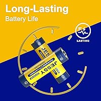 Vista 5 de JESSY 18650 Rechargeable Battery Button Top 3000mAh High Capacity 3.7Volt Batteries Button Top for Flashlights, Headlamp 4 Pack