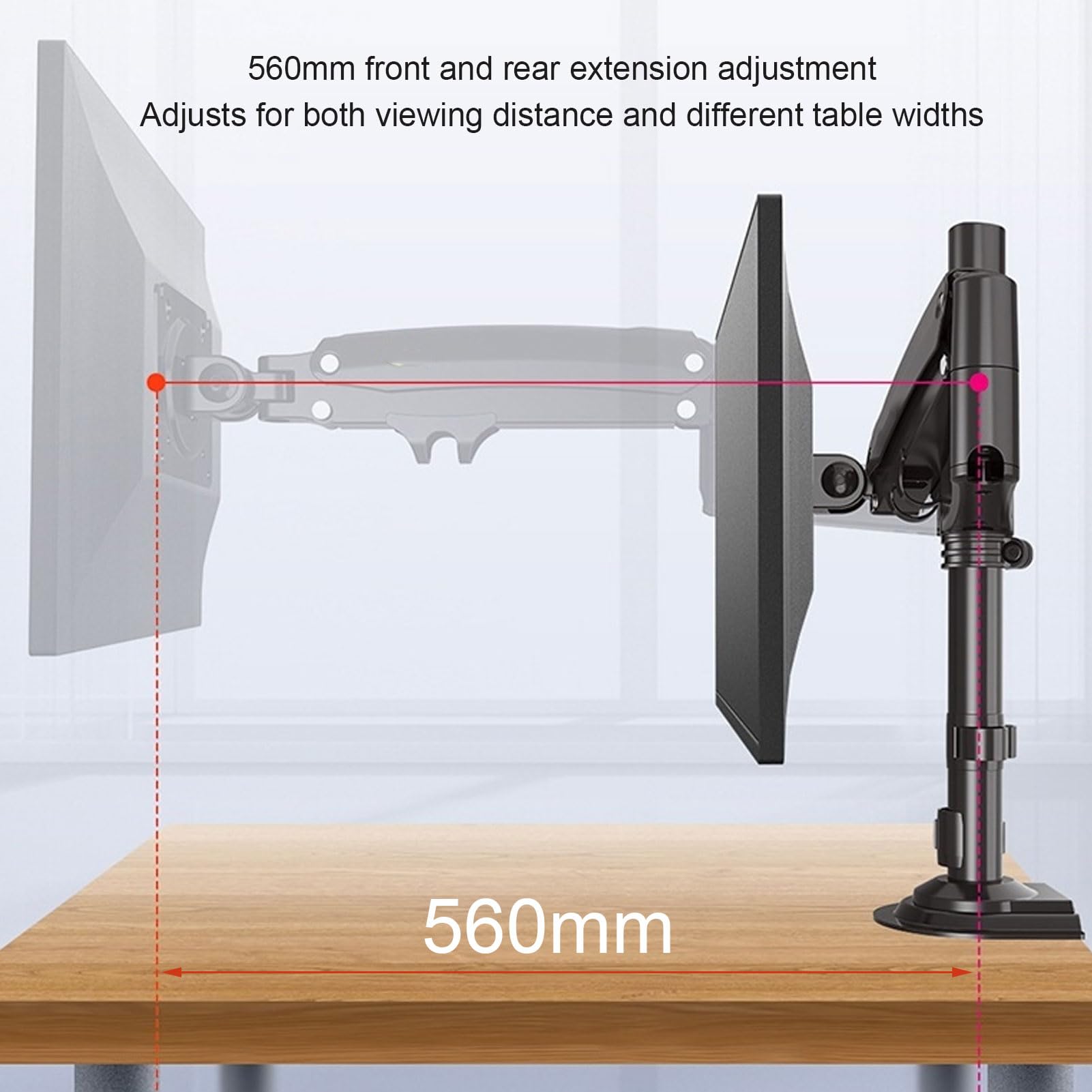 Brazo de Monitor único para Pantallas de 17 a 30 Pulgadas, Carga