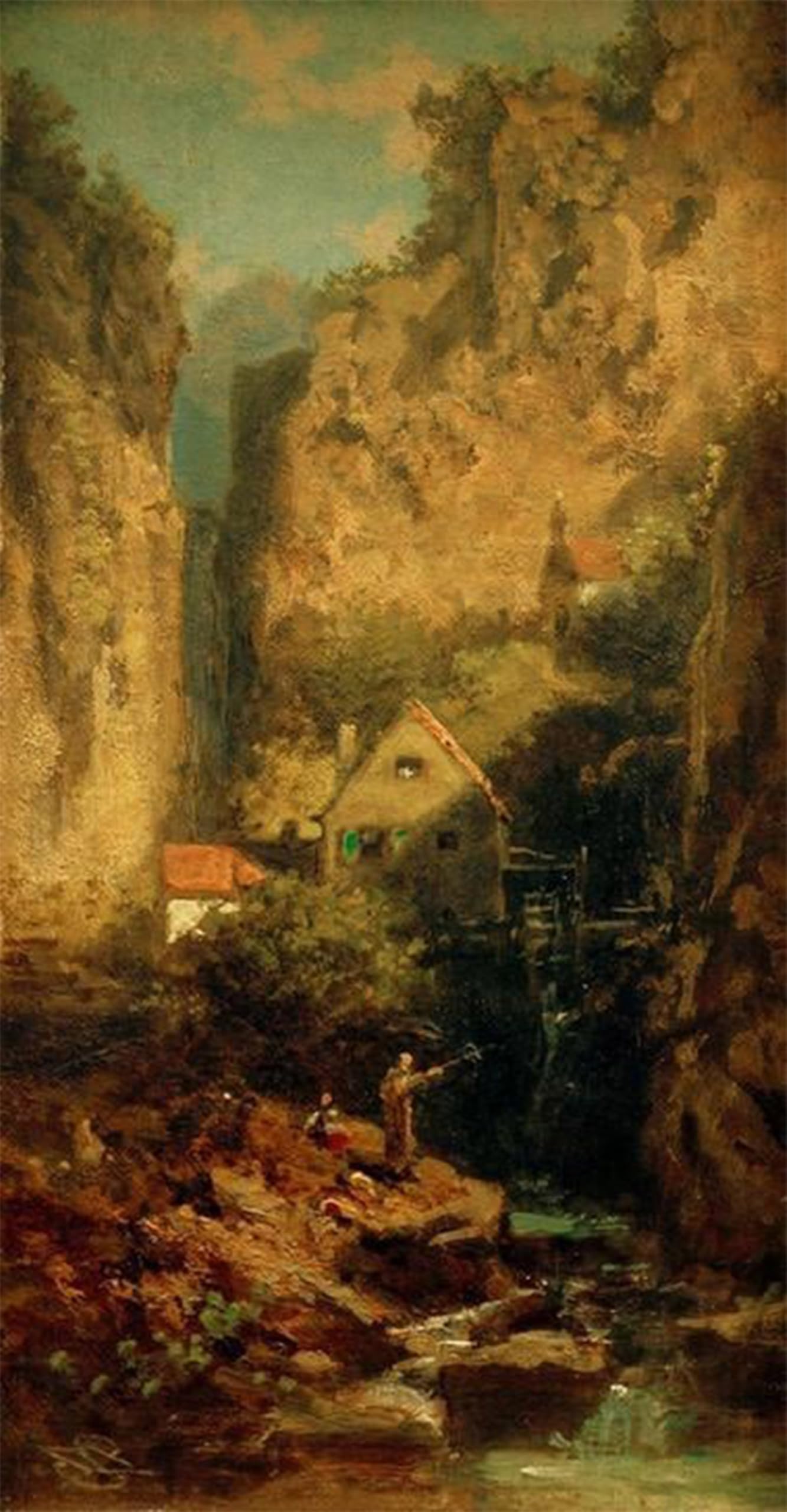 SERENDIPITP Abstract Painting Mural Print Picture Wall Decor Painting Overlooking the Valley by Carl Spitzweg Vintage Wall Artwork for Home Decor 60x90cm