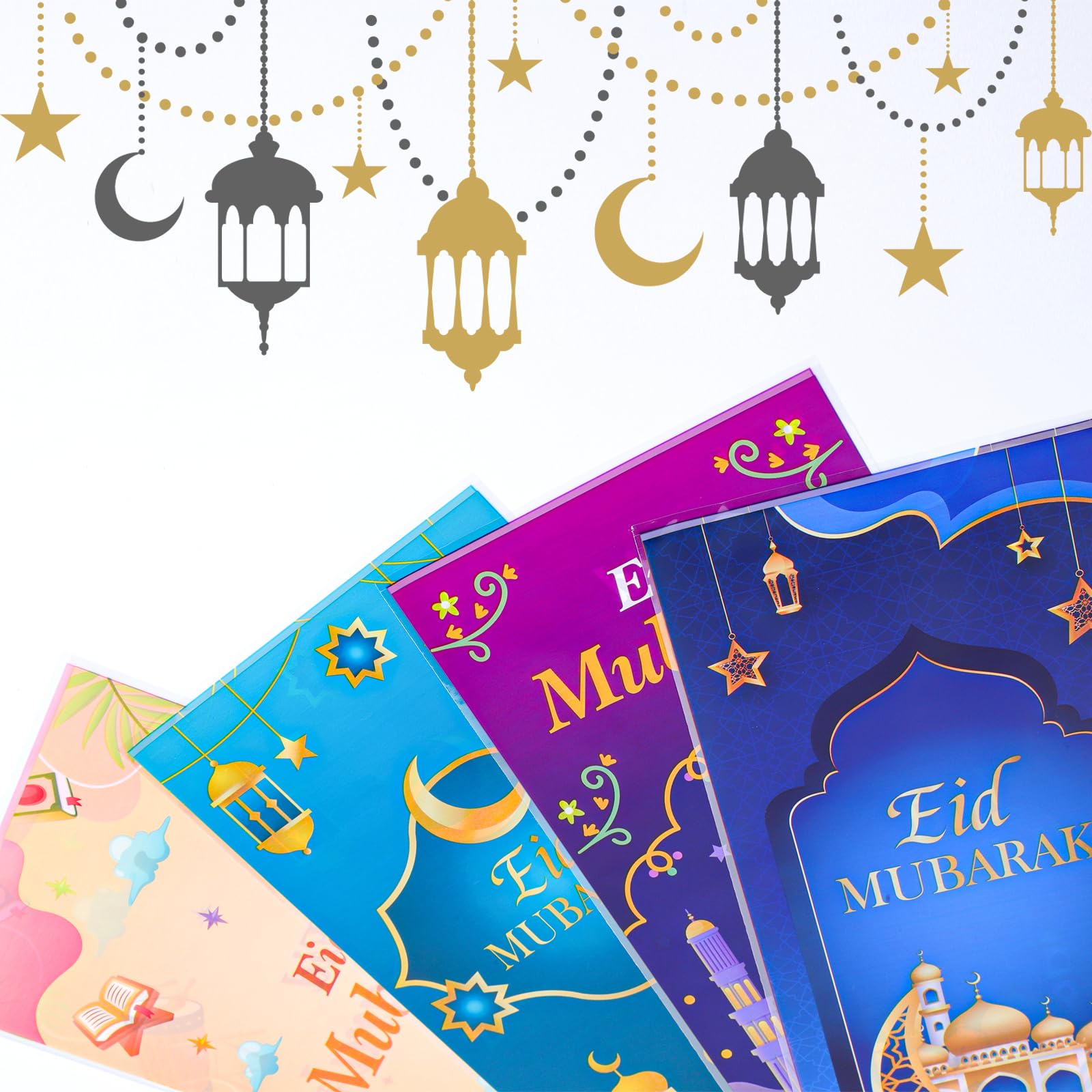 HaloCasa Sacchetti Regalo di Eid Mubarak, 100 Eid Mubarak Buste Sacchetti di Caramelle Plastica Ramadan Bustine Borse Sacchetto Biscotti Dolci per Eid Mubarak Ramadan Regalo Decorazione Festa