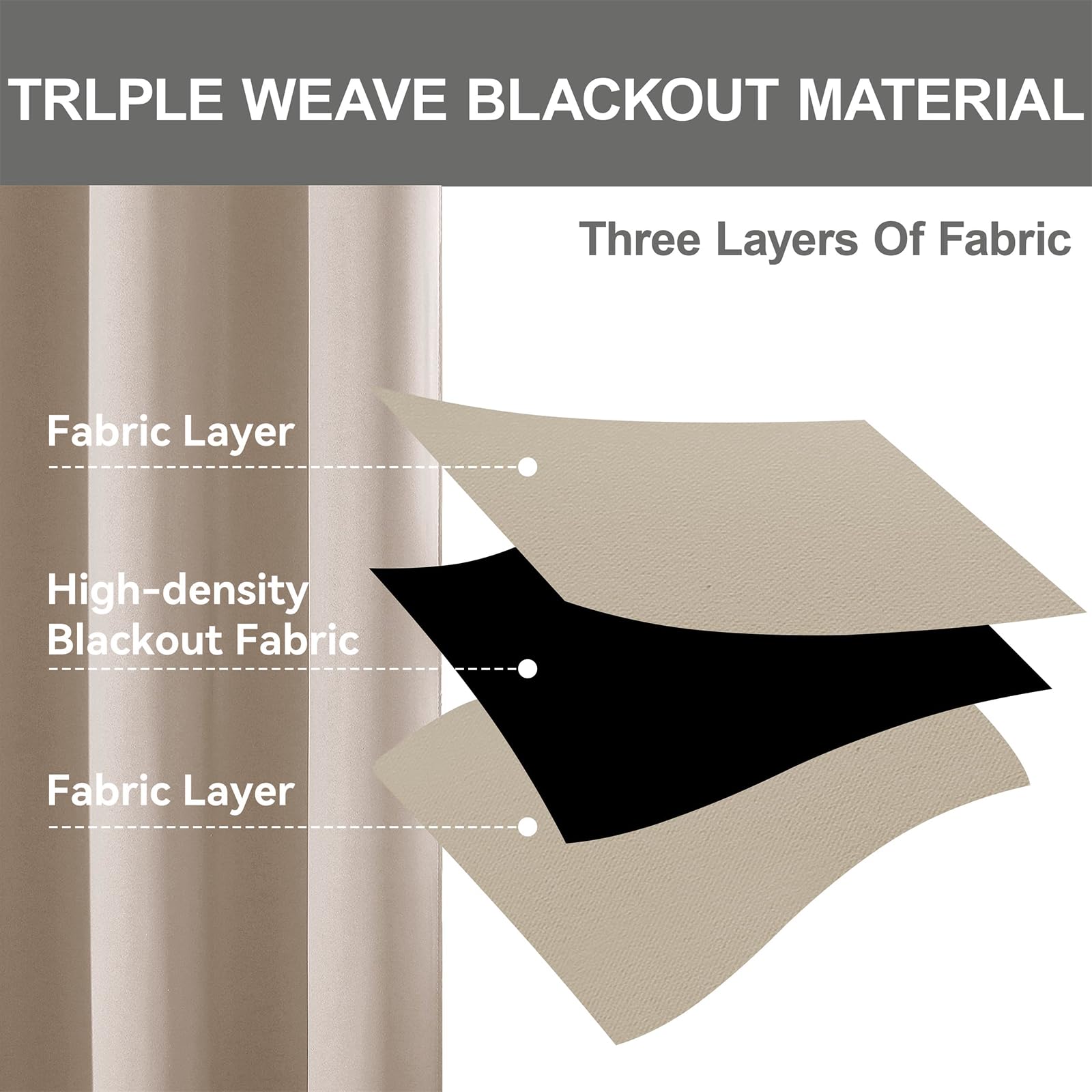 CUCRAF Vorhang Blickdicht Thermovorhang Kälteschutz 2er Set H225 x B140 cm Verdunklungsvorhänge Beige Gardinen mit Ösen, Weich und Langlebig Schallschutz Vorhang für Schlafzimmer Wohnzimmer