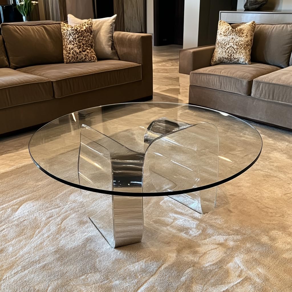 SZG 18" Inch Round Glass Table Top 1/4" Thick Tempered Flat Polished (18 in)