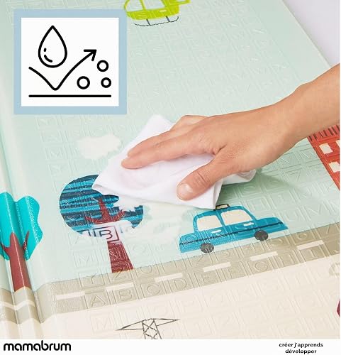 Mamabrum baby play mat 200 x 180 x 1 cm foldable foam mat waterproof portable child safe non-toxic thicker bigger - 5