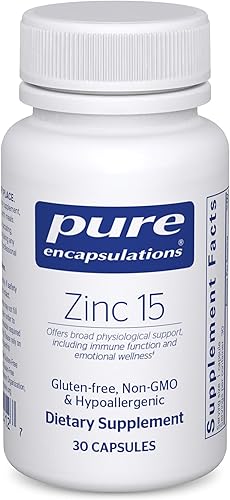 Pure Encapsulations Zinc 15 mg - Suplemento de picolinato de zinc para apoyo, crecimiento y desarrollo del sistema inmunitario - para la curación de
