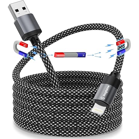 Fast Charge Magnetic Coiled iPhone Charger