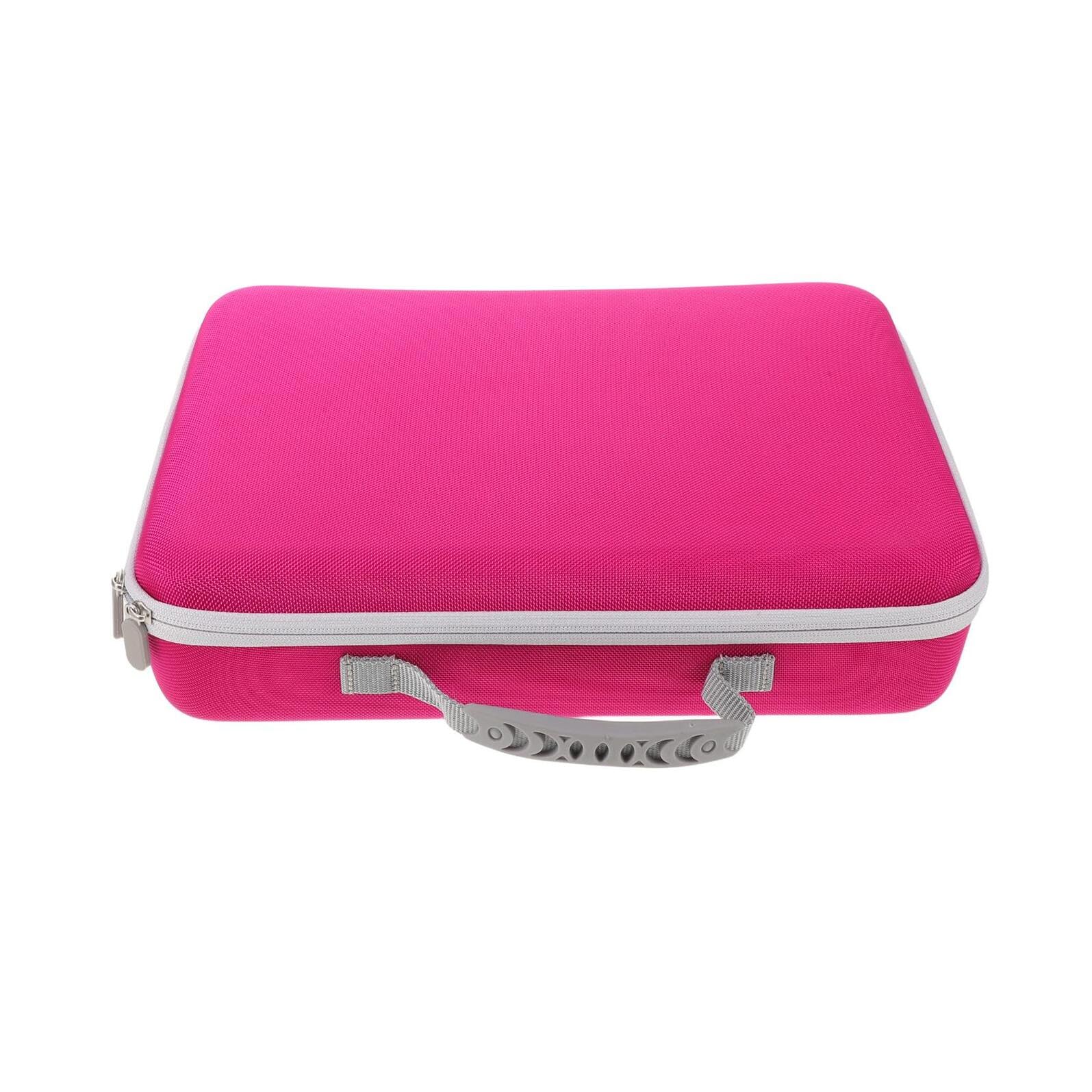 Estuche Portátil para Secador de Pelo Modelo Hd16 Color Rosa Fucsia Compartimentos Internos, Bolsa Eva a Prueba de Golpes para Viaje y Transporte Seguro de Accesorios