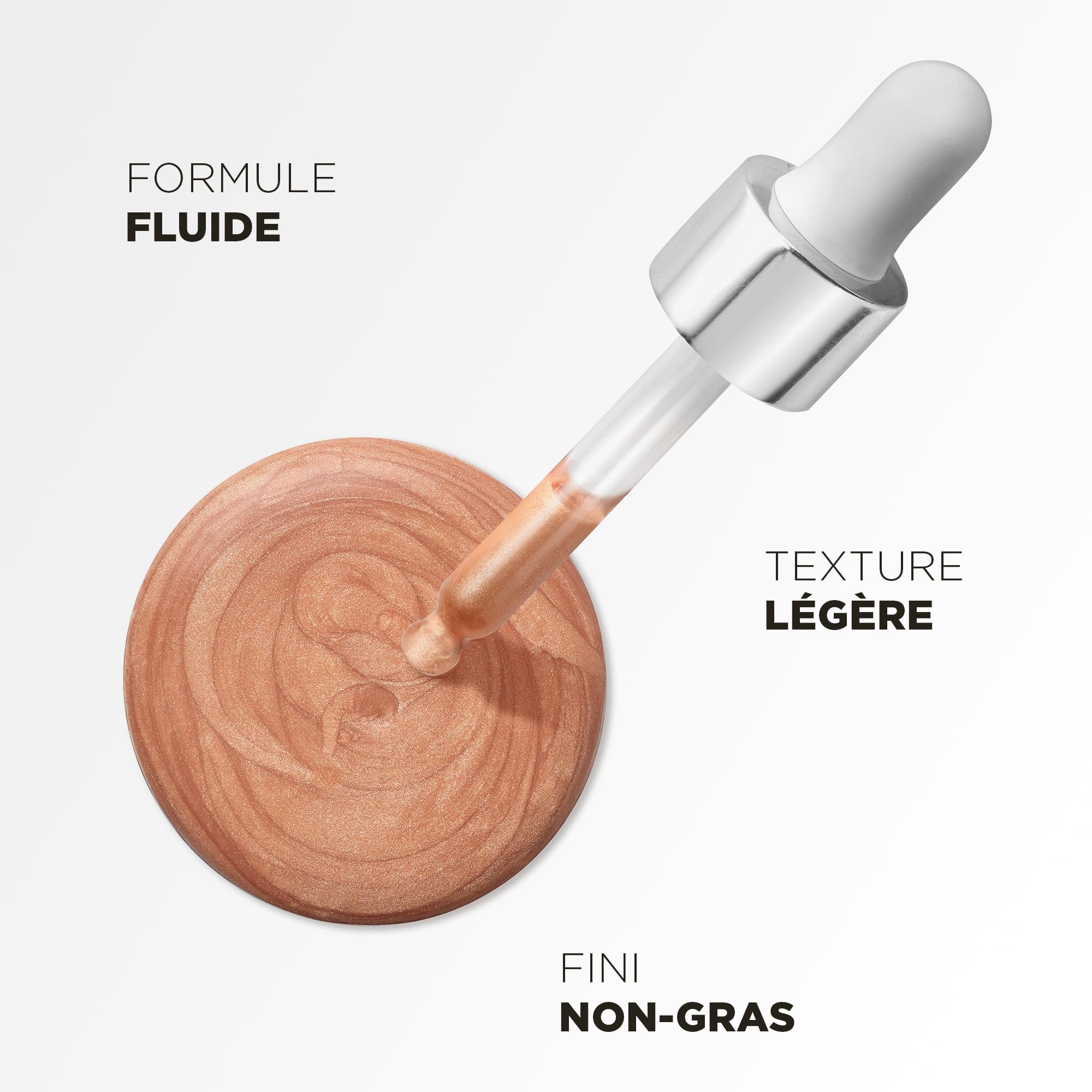 HUYGENS Élixir Perfecteur Illuminateur – Sérum Highlighter Liquide Effet Glow – Enlumineur de Teint Bio Hydratant – Eau de Source Marine, Aloe Vera & Nacres Dorées – 15 ml
