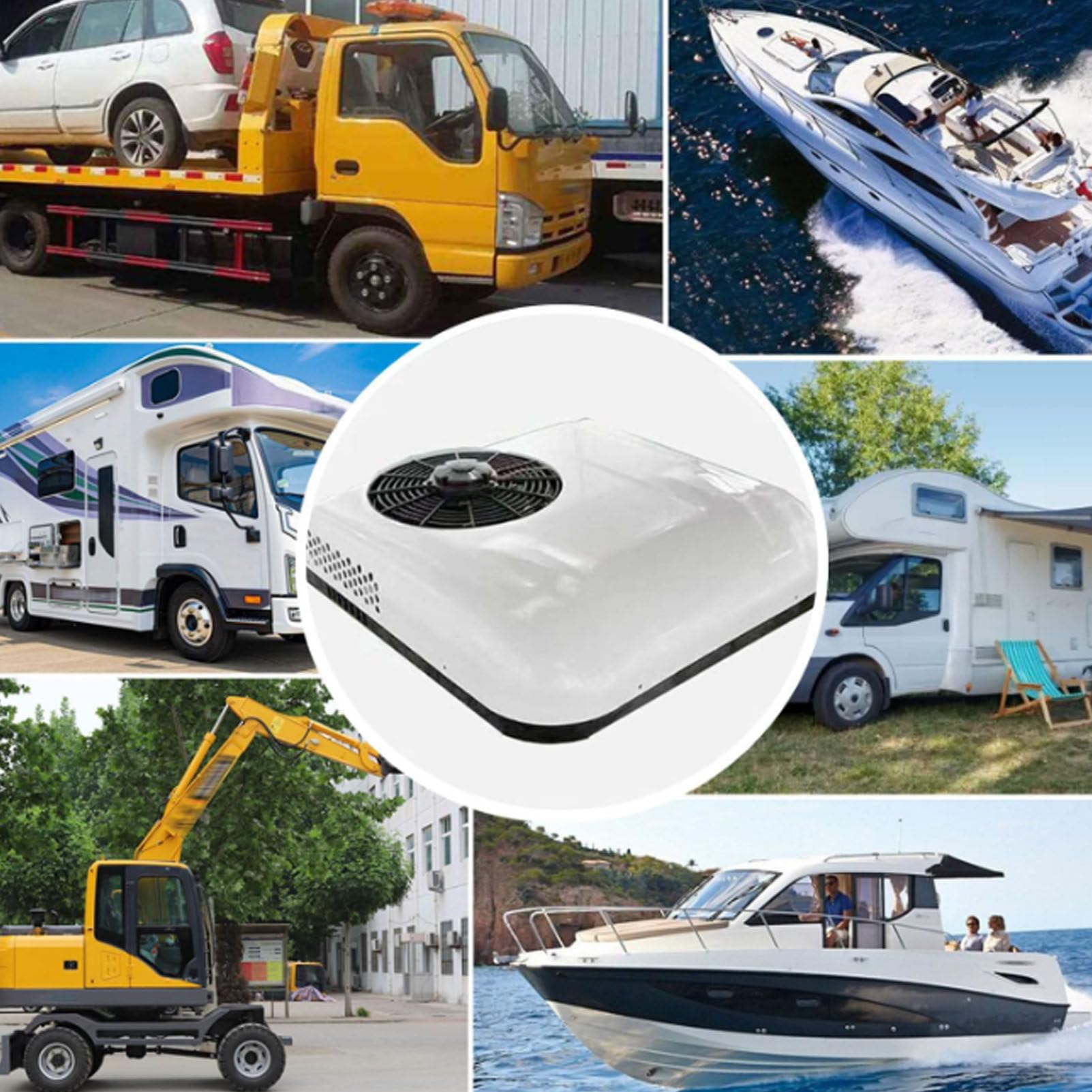 Climatiseur pour camion, unité de climatisation de toit pour camping-car, climatiseur silencieux à refroidissement rapide pour camionnette, remorque, bateau, camping-car, tracteur, caravane 24V