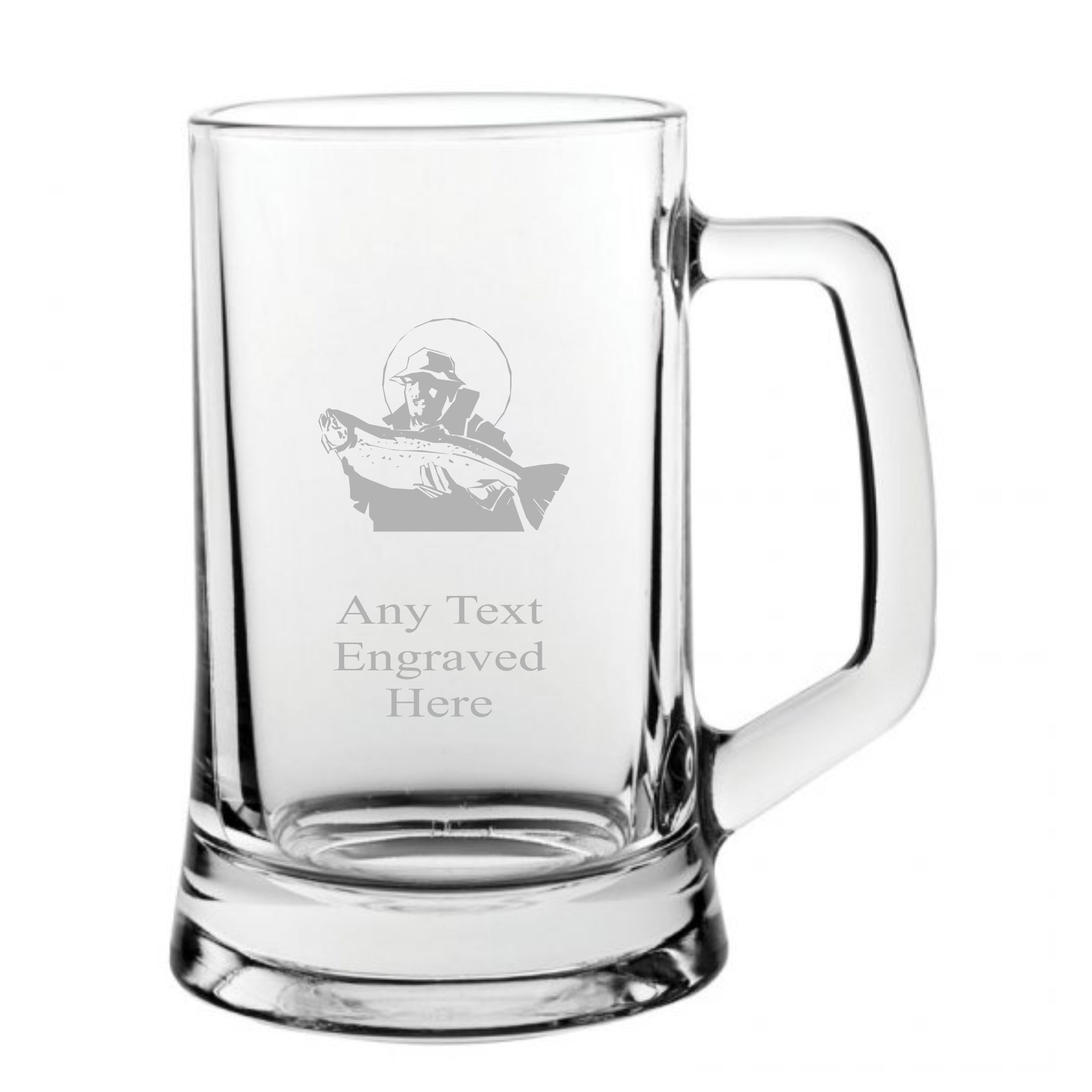 Glass Tankard [Custom] Engraved Fisherman Pint Gt17