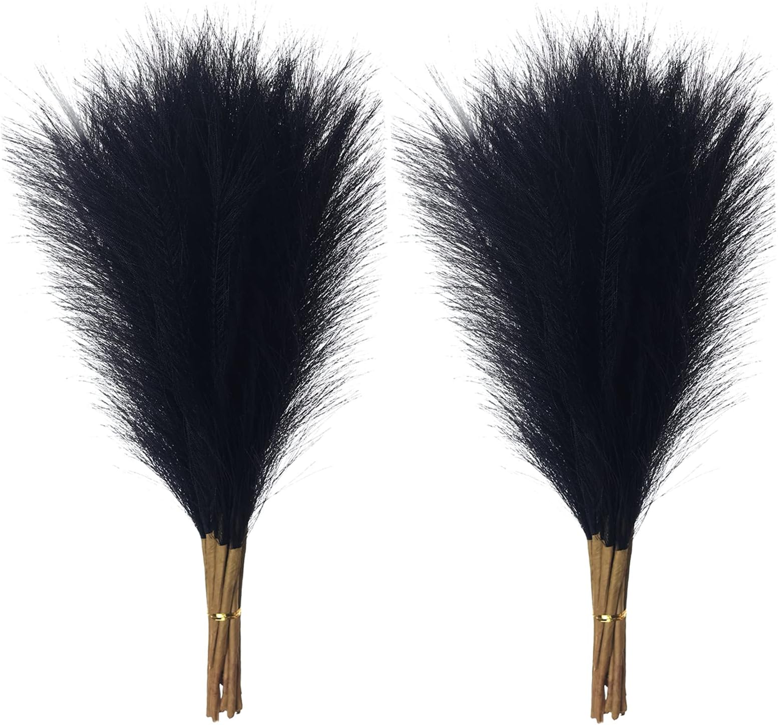 YXZZWL 12 PCS Faux Pampas Grass Decor Tall 18"/45CM Artificial Pompous Grass Small Fake Pompas Vase Filler for Home Boho Decor (Black)