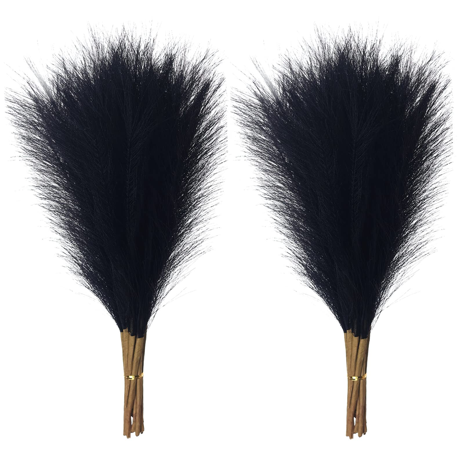 YXZZWL 12 PCS Faux Pampas Grass Decor Tall 18"/45CM Artificial Pompous Grass Small Fake Pompas Vase Filler for Home Boho Decor (Black)