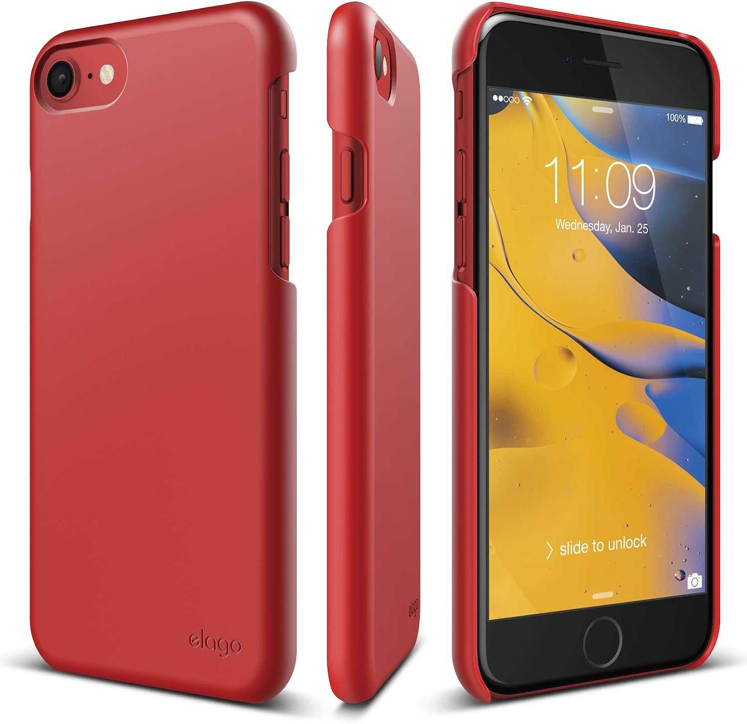 elago Slim Fit 2 Case Designed for iPhone SE 2020 / iPhone 8 / iPhone 7 (Red)