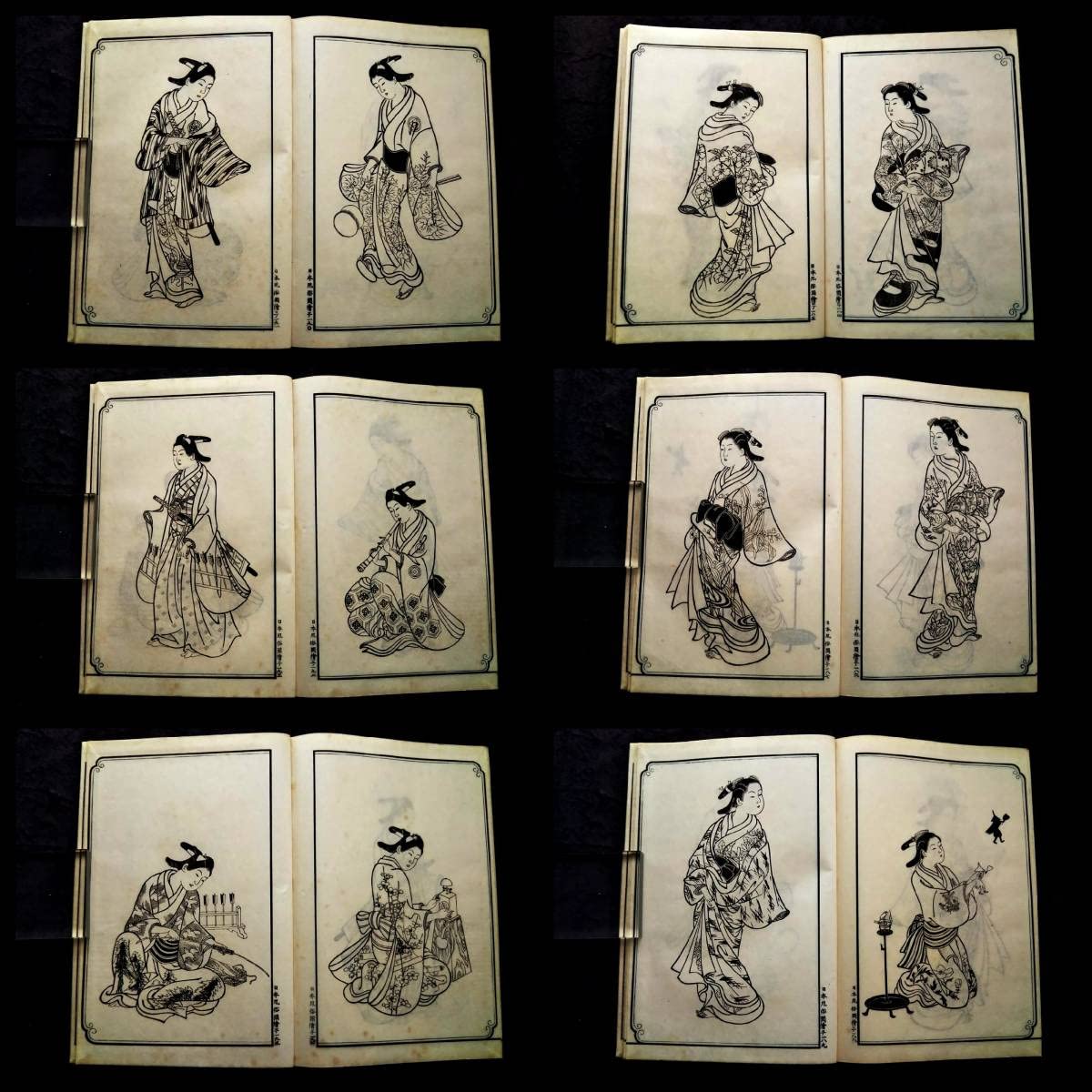 1914年 日本風俗図絵 黒川真道 検索:浮世絵 百人女郎 西川祐信 市井